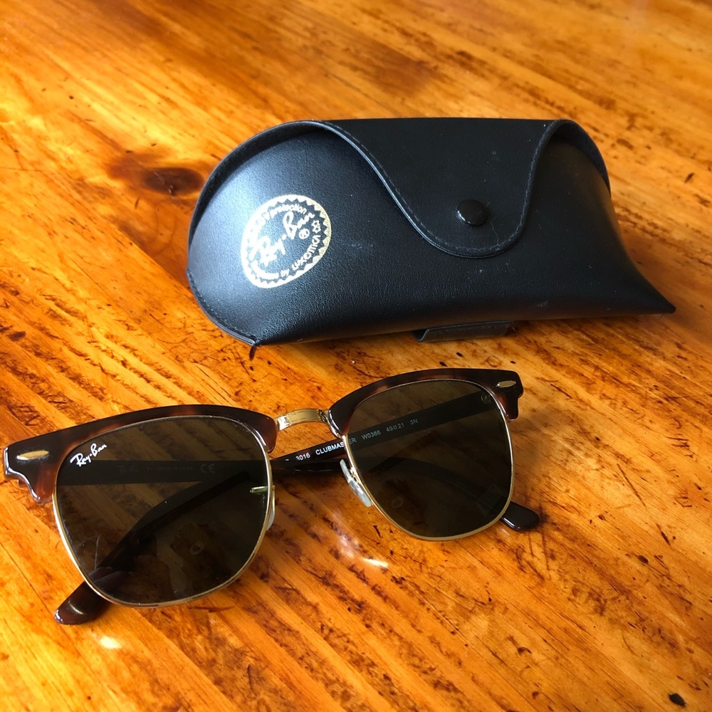 Ray-Ban Clubmaster sunglasses with tortoise frame